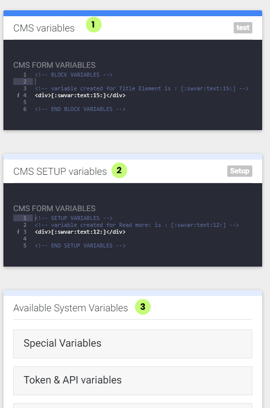 CMSvariables