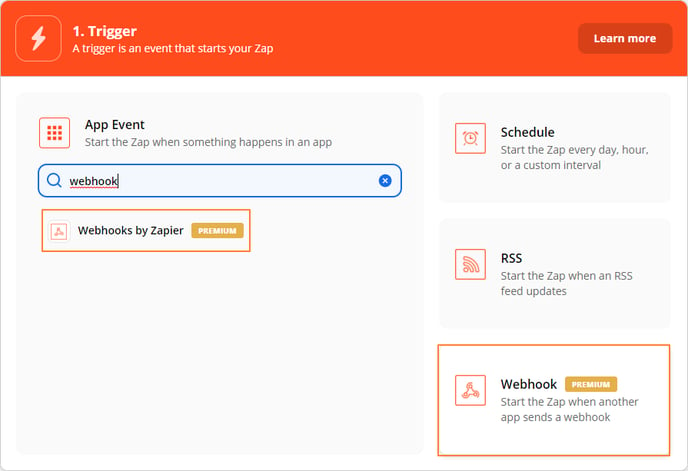 Zapier webhook