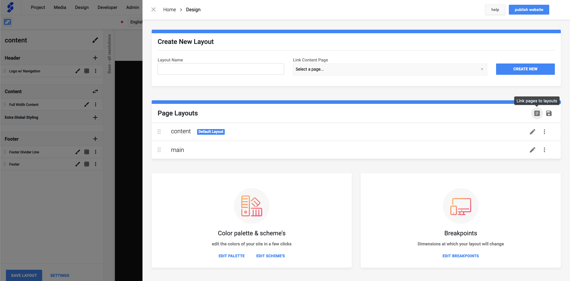Create a new layout